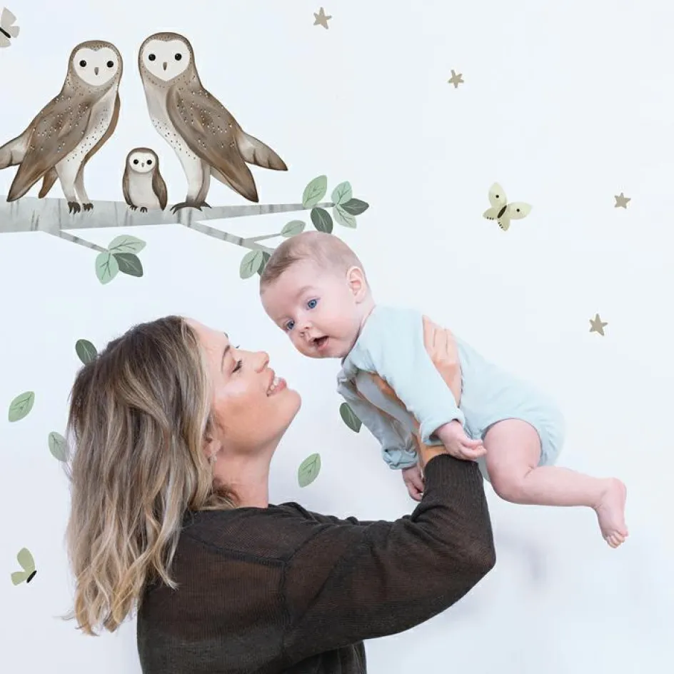 Hot Lilipinso Planche de stickers M Famille Chouette (64 x 90 cm)