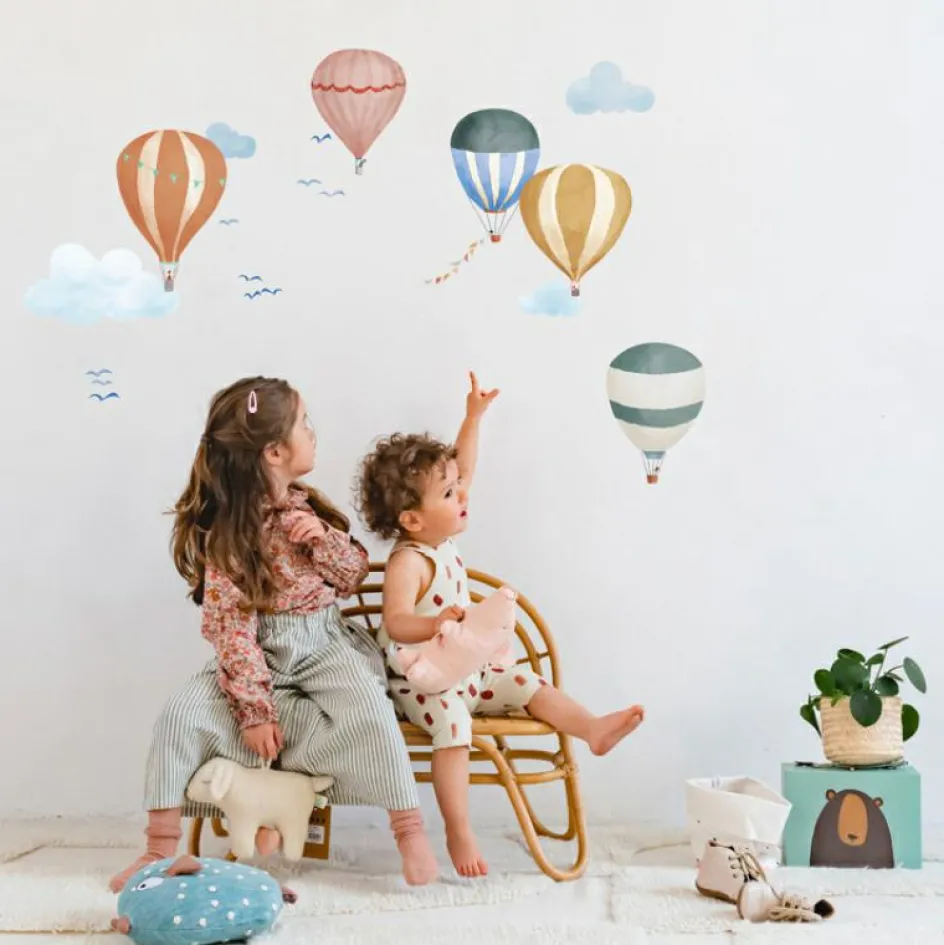 Planche easy stickers Montgolfière aquarelle|Mimi'lou