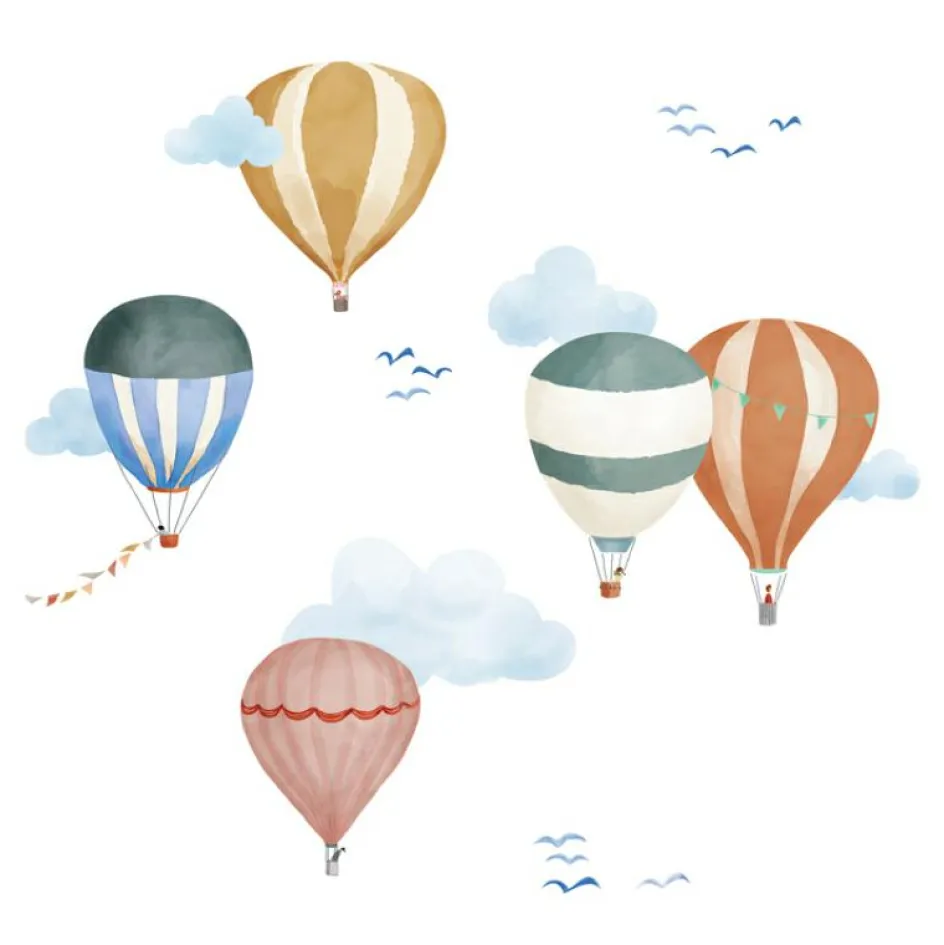 Planche easy stickers Montgolfière aquarelle|Mimi'lou