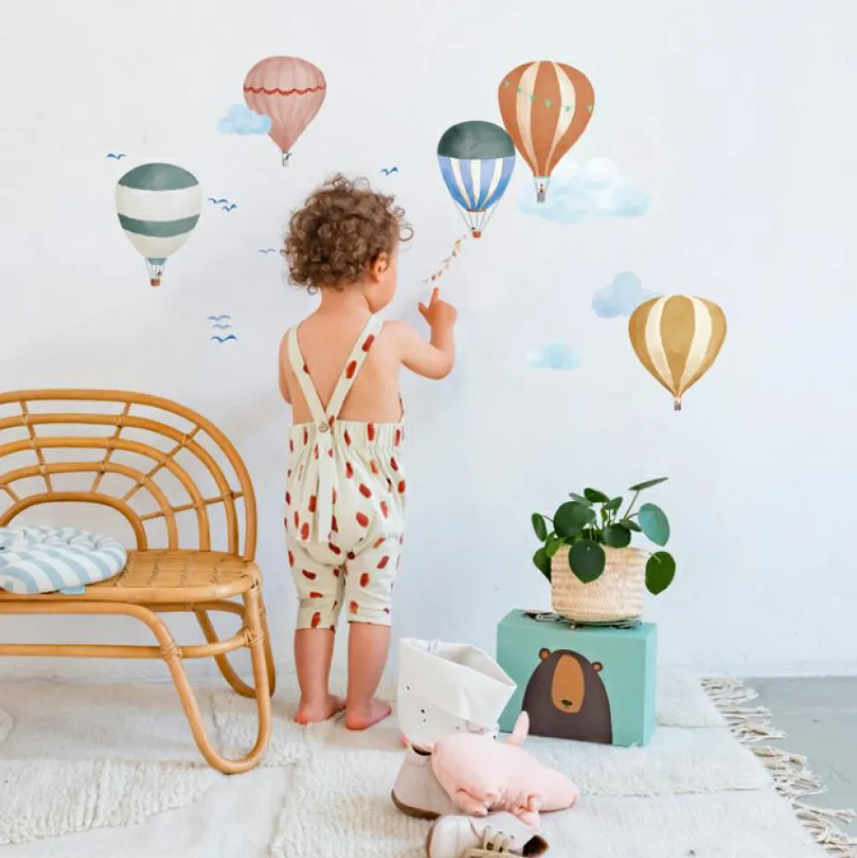 Planche easy stickers Montgolfière aquarelle|Mimi'lou