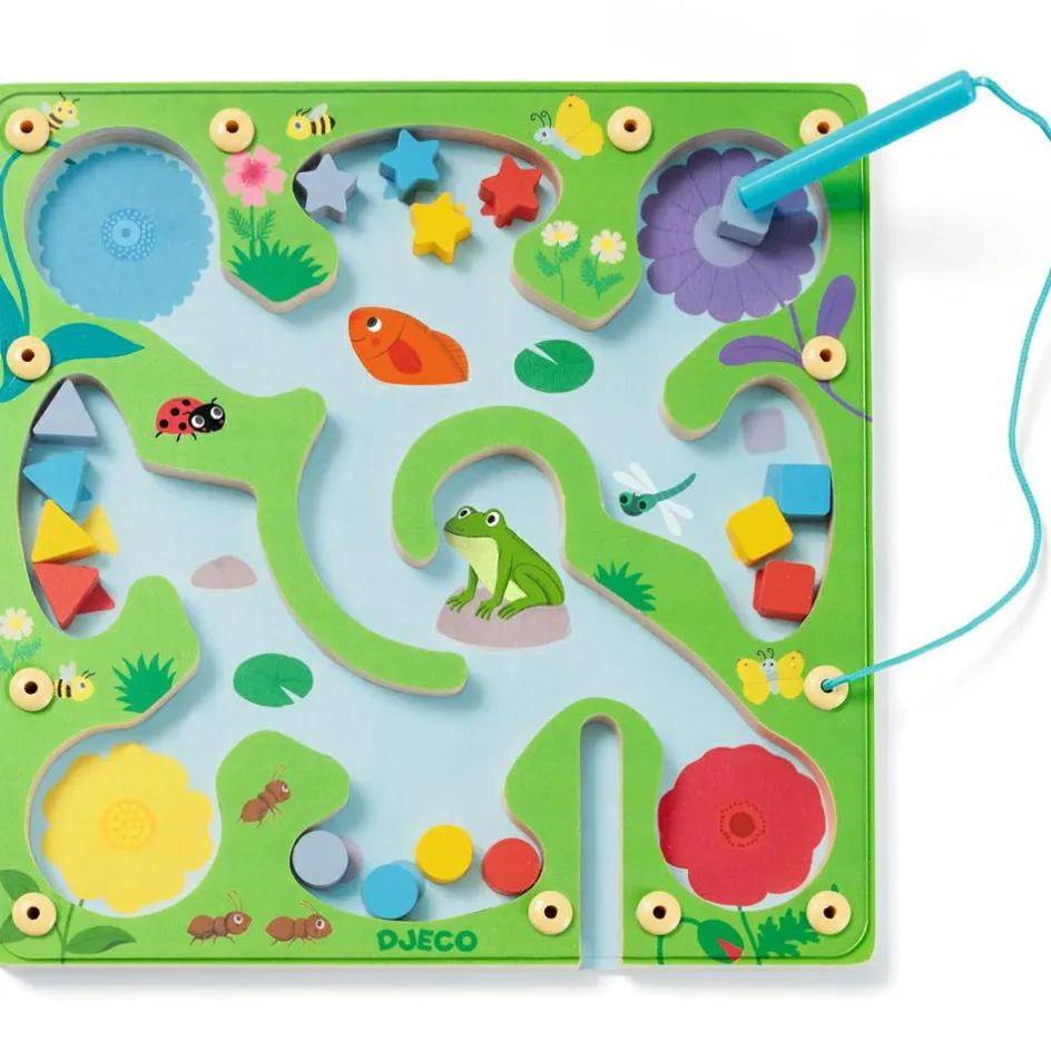 Planche magnétique en bois Frogy Maze|Djeco Outlet