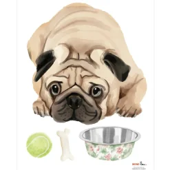 Planche sticker Carlin Mops (35 x 45 cm)|Mimi'lou Hot