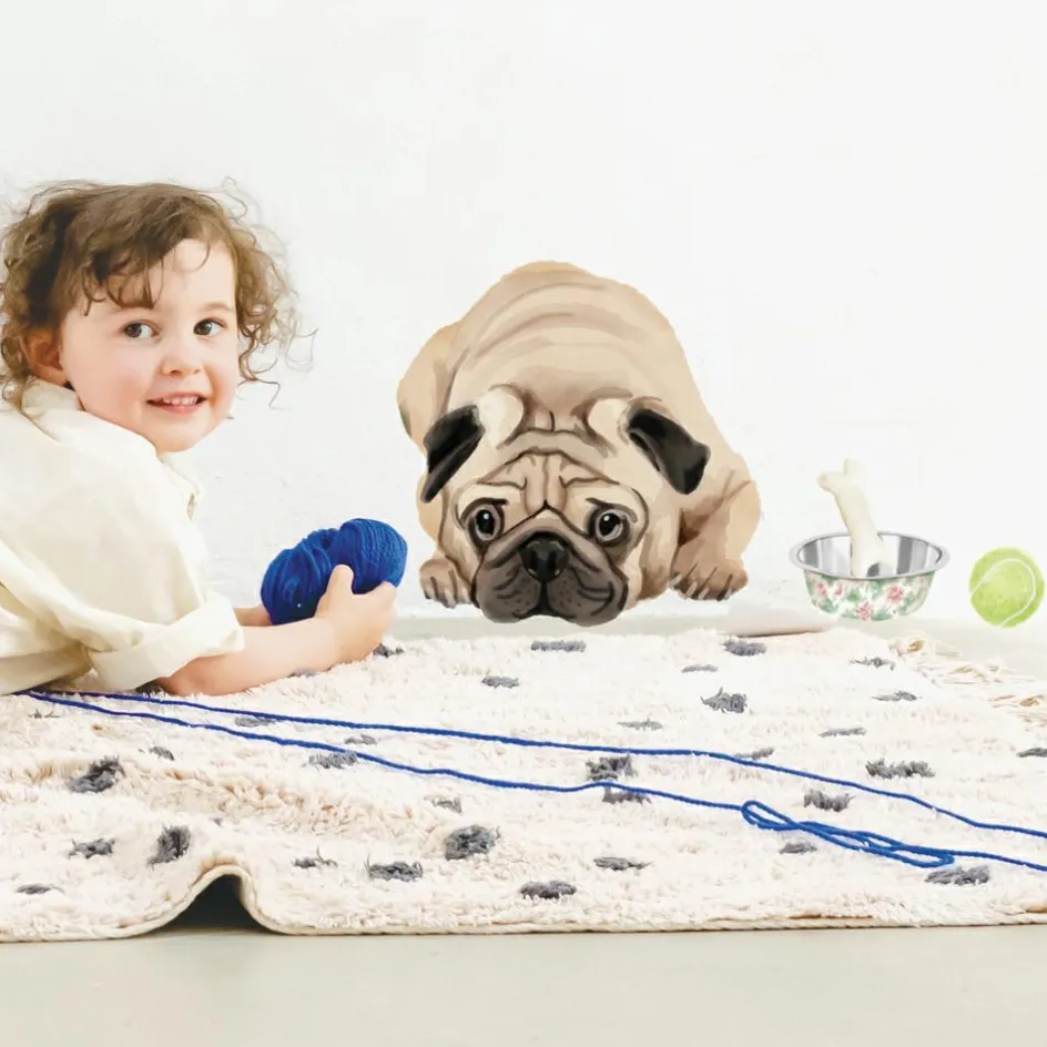 Planche sticker Carlin Mops (35 x 45 cm)|Mimi'lou Hot