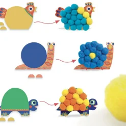 Djeco Pompons à coller Animaux tout doux
