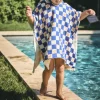 Outlet BEBEL Poncho de bain Comme un bonbon Romy damier bleu