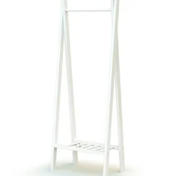 Best AT4 Portant à vêtements en bois de hêtre Essentiel blanc