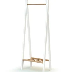 Portant à vêtements en bois de hêtre Essentiel blanc et beige|AT4 Online