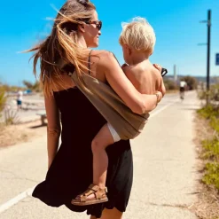 Porte bébé enfant en lin Brown|Wildride Clearance