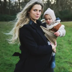 Porte bébé enfant en lin Camel|Wildride Outlet