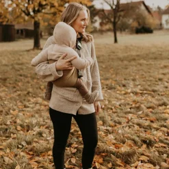 Porte bébé enfant en lin Camel|Wildride Outlet