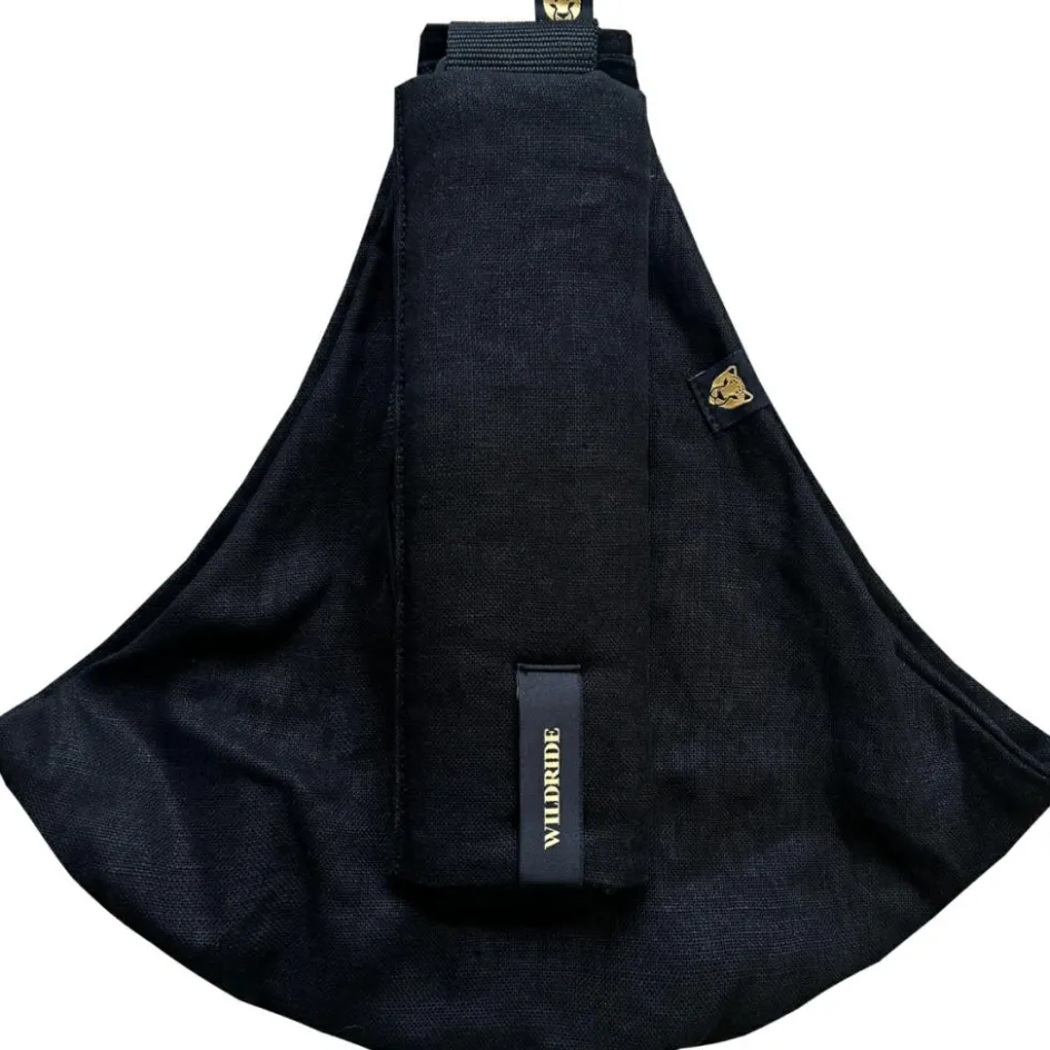 Porte bébé enfant en lin Noir|Wildride Outlet