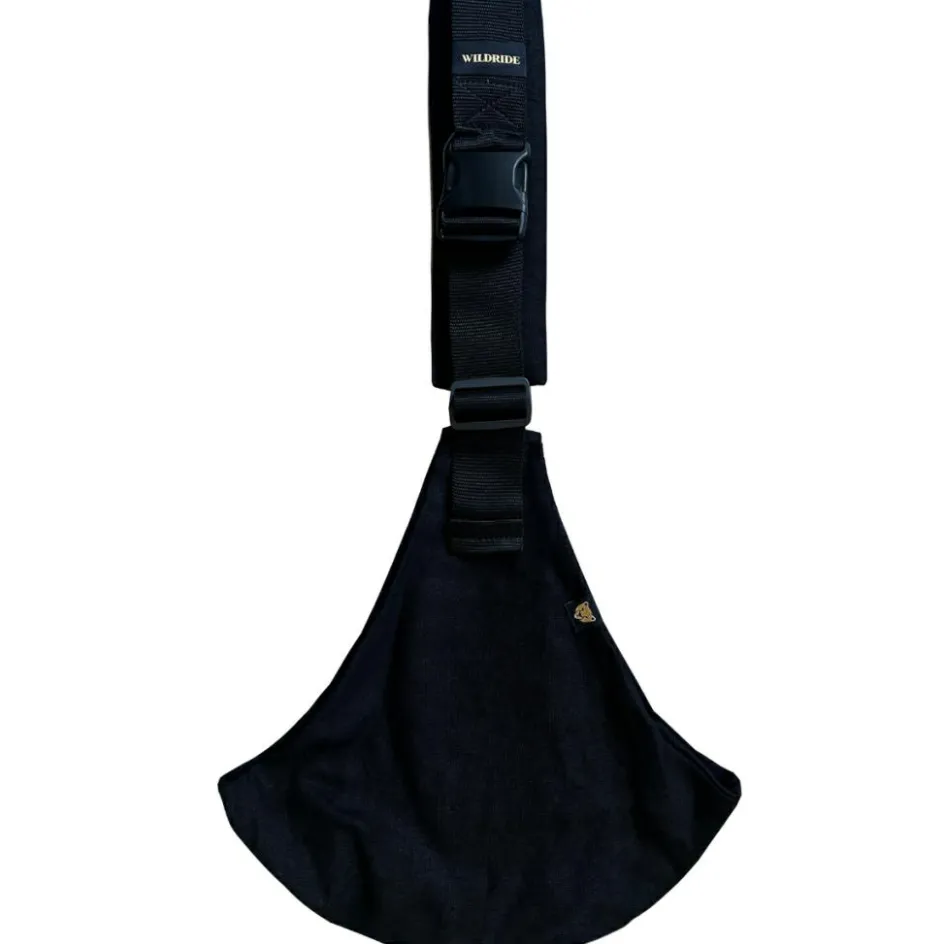 Porte bébé enfant en lin Noir|Wildride Outlet