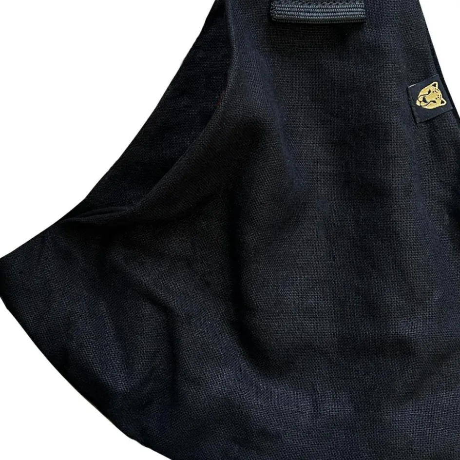 Porte bébé enfant en lin Noir|Wildride Outlet