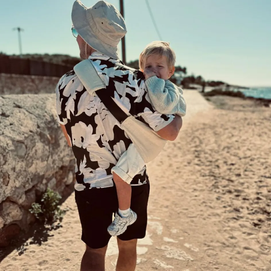 Porte bébé enfant en lin Sand|Wildride New