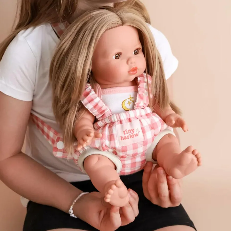 New Tiny Harlow Porte bébé pour poupée Vichy Rose