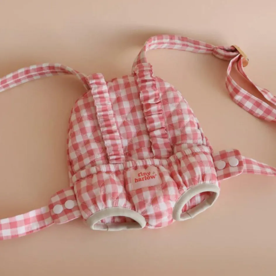 New Tiny Harlow Porte bébé pour poupée Vichy Rose