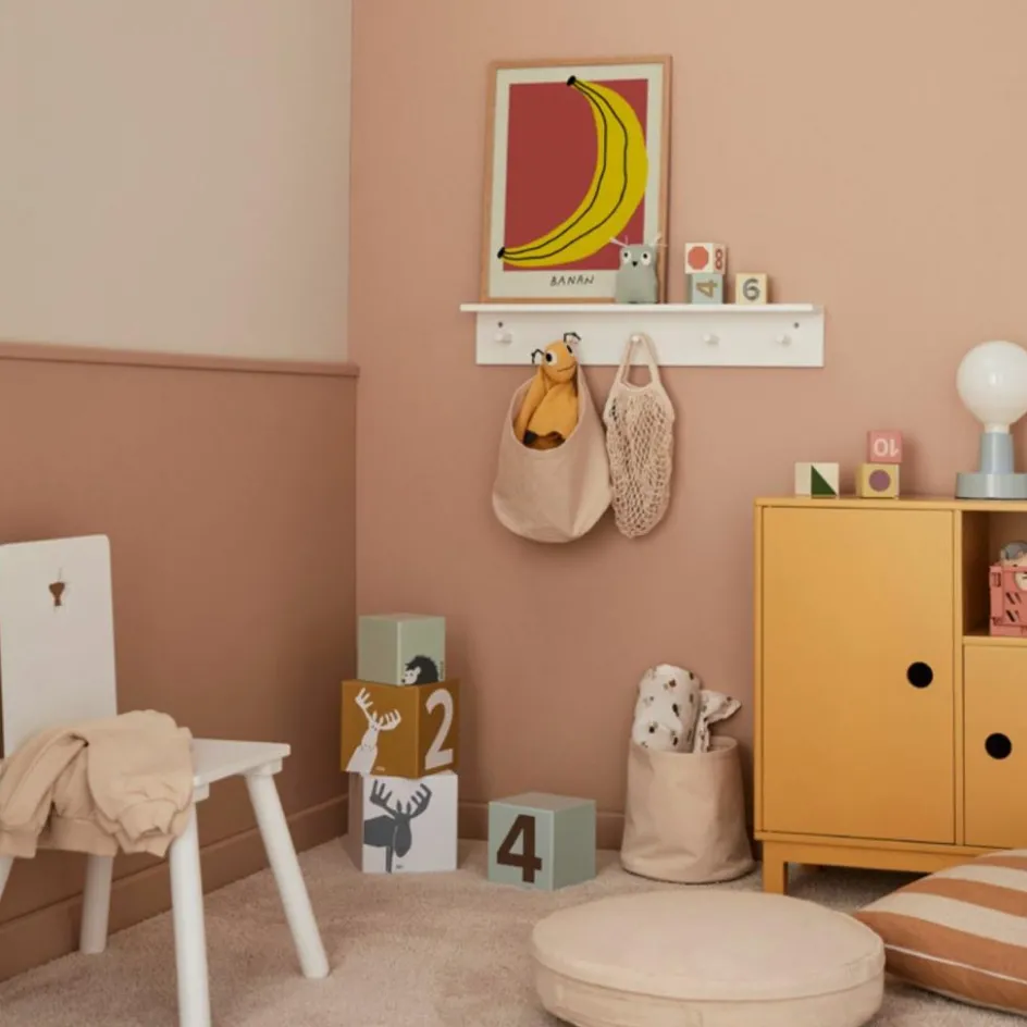 Porte manteau mural blanc 5 patères|Kid's Concept New