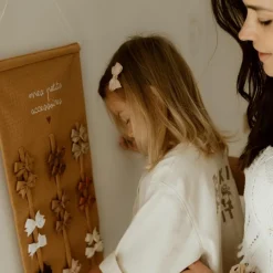 Online Atelier Wagram Porte-barrettes Gaze Camel (personnalisable)