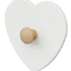 New AT4 Porte-manteau mural coeur en bois de hêtre brut Essentiel blanc