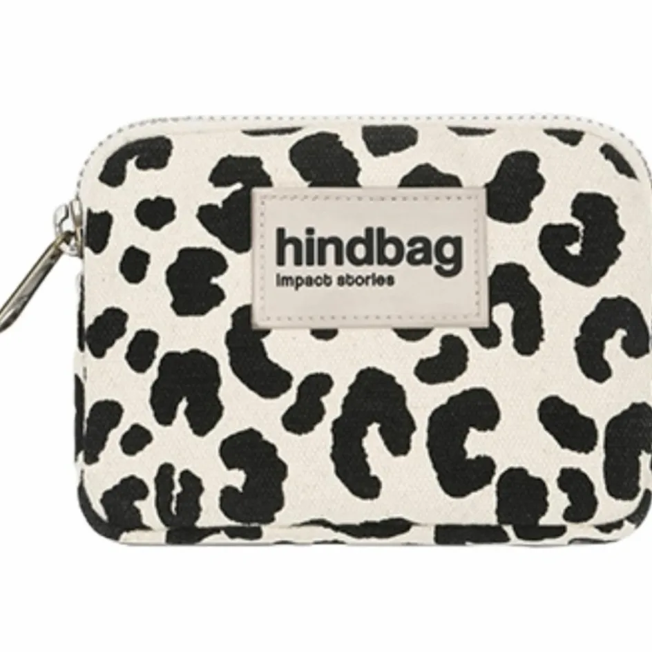 Online Hindbag Porte-monnaie Lili Léopard Ecru