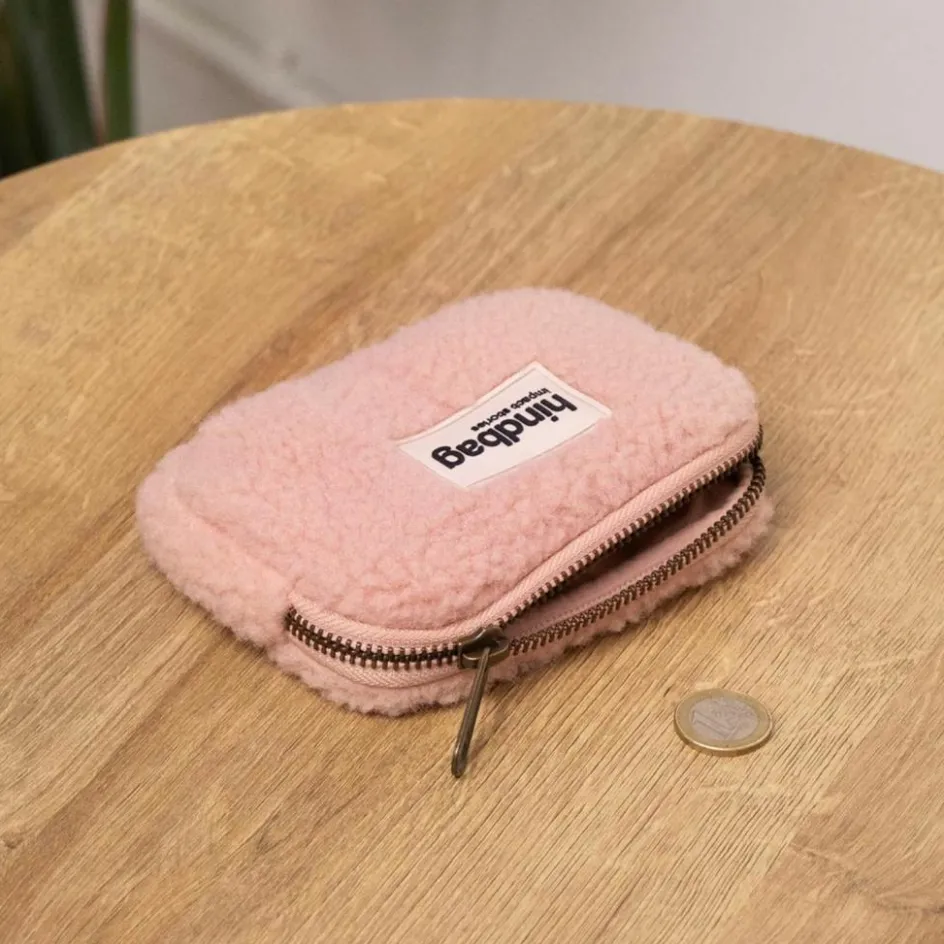 Porte-monnaie Lili Teddy Rose poudrée|Hindbag Hot