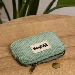 Porte-monnaie Lili Velours Vert d'eau|Hindbag Discount