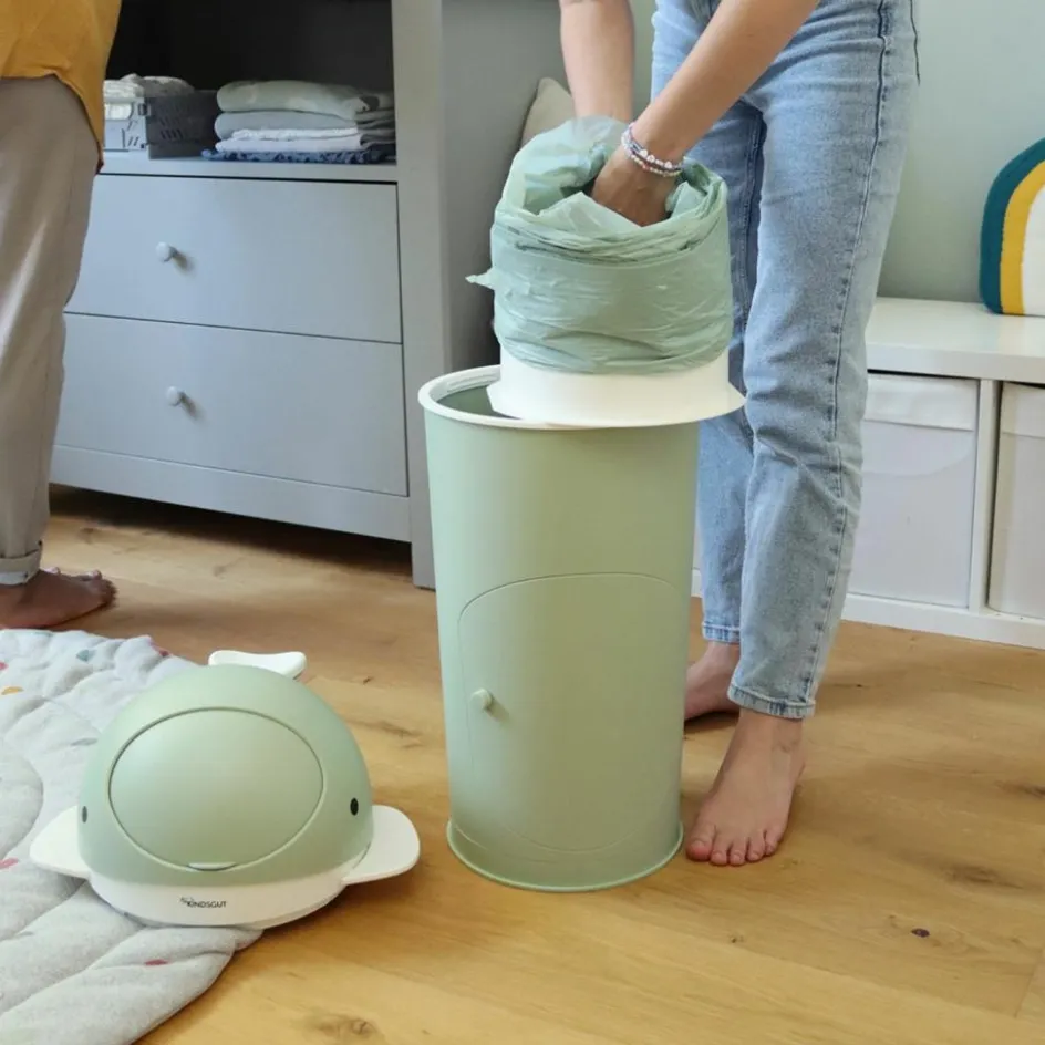 New Kindsgut Poubelle à couches Baleine Pistache