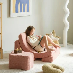 Outlet Wigiwama Pouf Cloud Guava Pink molletonné