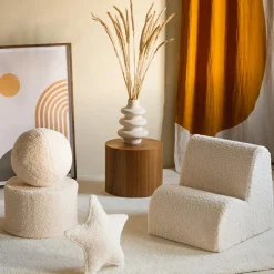 Wigiwama Pouf Cream White molletonné