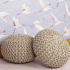 Best Nattiot Pouf enfant tricoté Lili lin (30 x 20 cm)