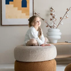 Hot Wigiwama Pouf Ottoman Biscuit molletonné