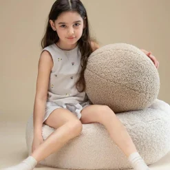 Pouf Ottoman Cream White molletonné|Wigiwama Best