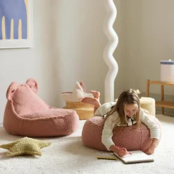 Pouf Ottoman Guava Pink molletonné|Wigiwama Discount