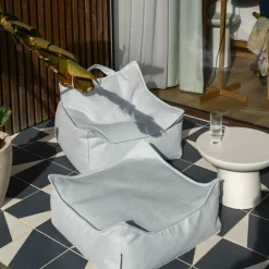 Pouf Ottoman Square Azure Outdoor|Wigiwama Best