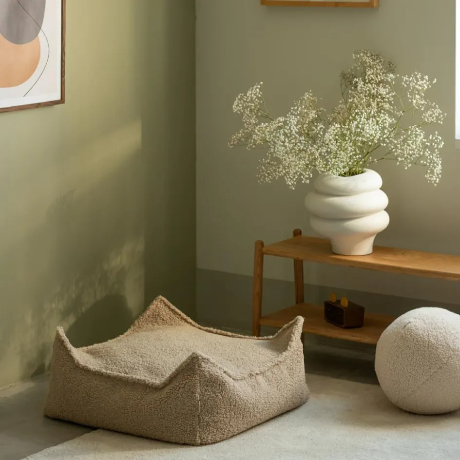 Pouf Ottoman Square Biscuit molletonné|Wigiwama Hot