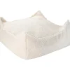 Pouf Ottoman Square Cream White molletonné|Wigiwama Clearance