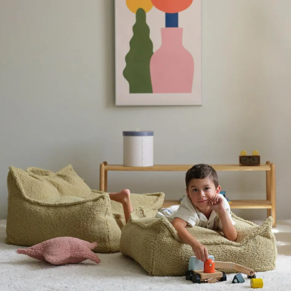 Pouf Ottoman Square Matcha molletonné|Wigiwama New