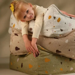 Online Wigiwama Pouf Ottoman Square Terrazzo Moss