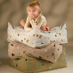 Pouf Ottoman Square Terrazzo Marble|Wigiwama