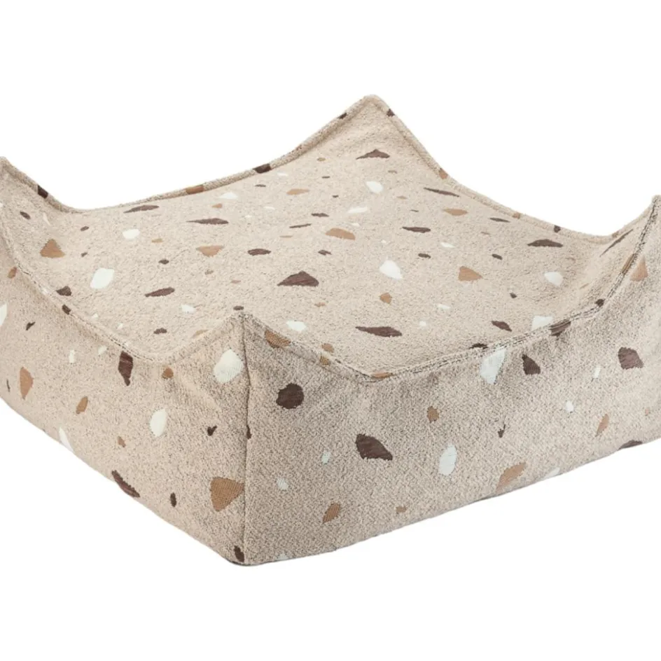 Pouf Ottoman Square Terrazzo Sand|Wigiwama