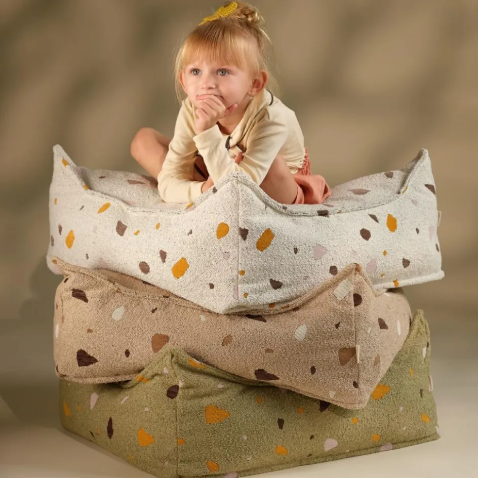 Pouf Ottoman Square Terrazzo Sand|Wigiwama