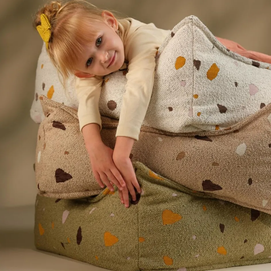 Pouf Ottoman Square Terrazzo Sand|Wigiwama