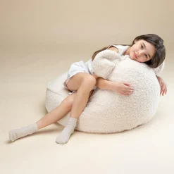 Outlet Wigiwama Pouf ours Cream White molletonné