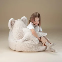 Outlet Wigiwama Pouf ours Cream White molletonné
