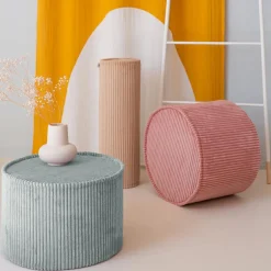Pouf Peppermint Green velours côtelé|Wigiwama Sale