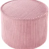 New Wigiwama Pouf Pink Mousse velours côtelé