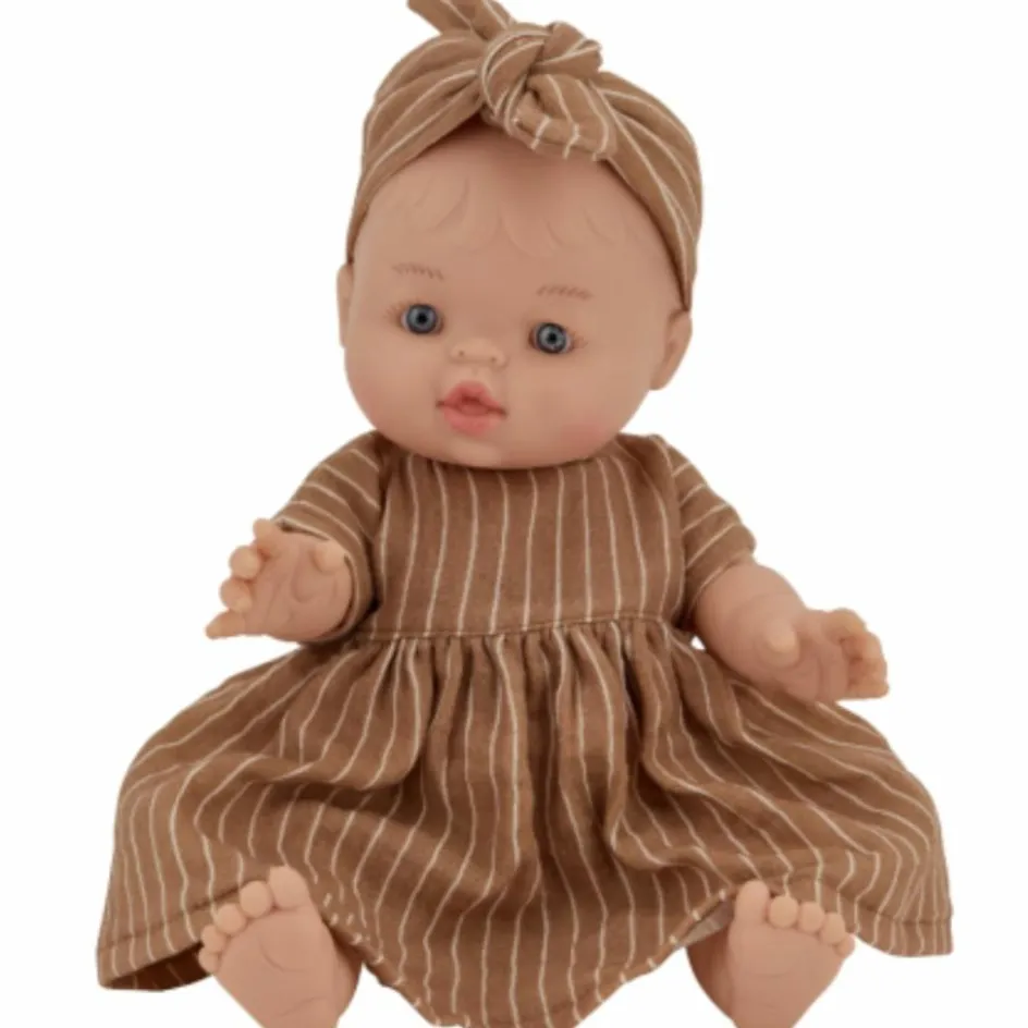 Poupée Jade avec tenue robe Rayures fines|Atelier Wagram Clearance