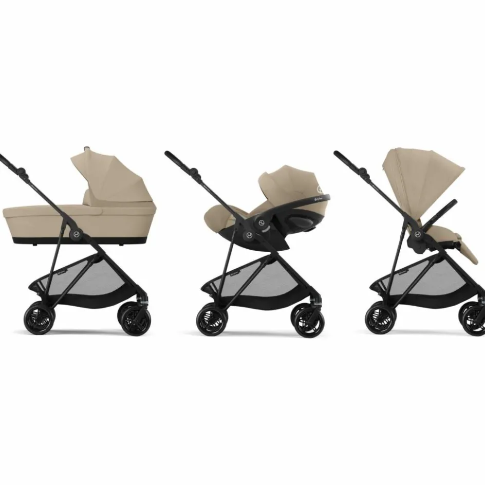 Poussette compacte Melio Carbon Almond Beige|Cybex Outlet