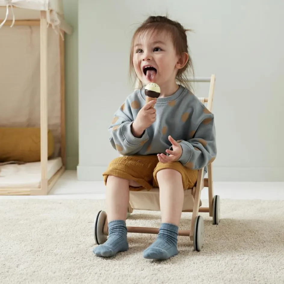 Hot Kid's Concept Poussette en bois pour poupée nature