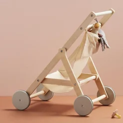 Hot Kid's Concept Poussette en bois pour poupée nature